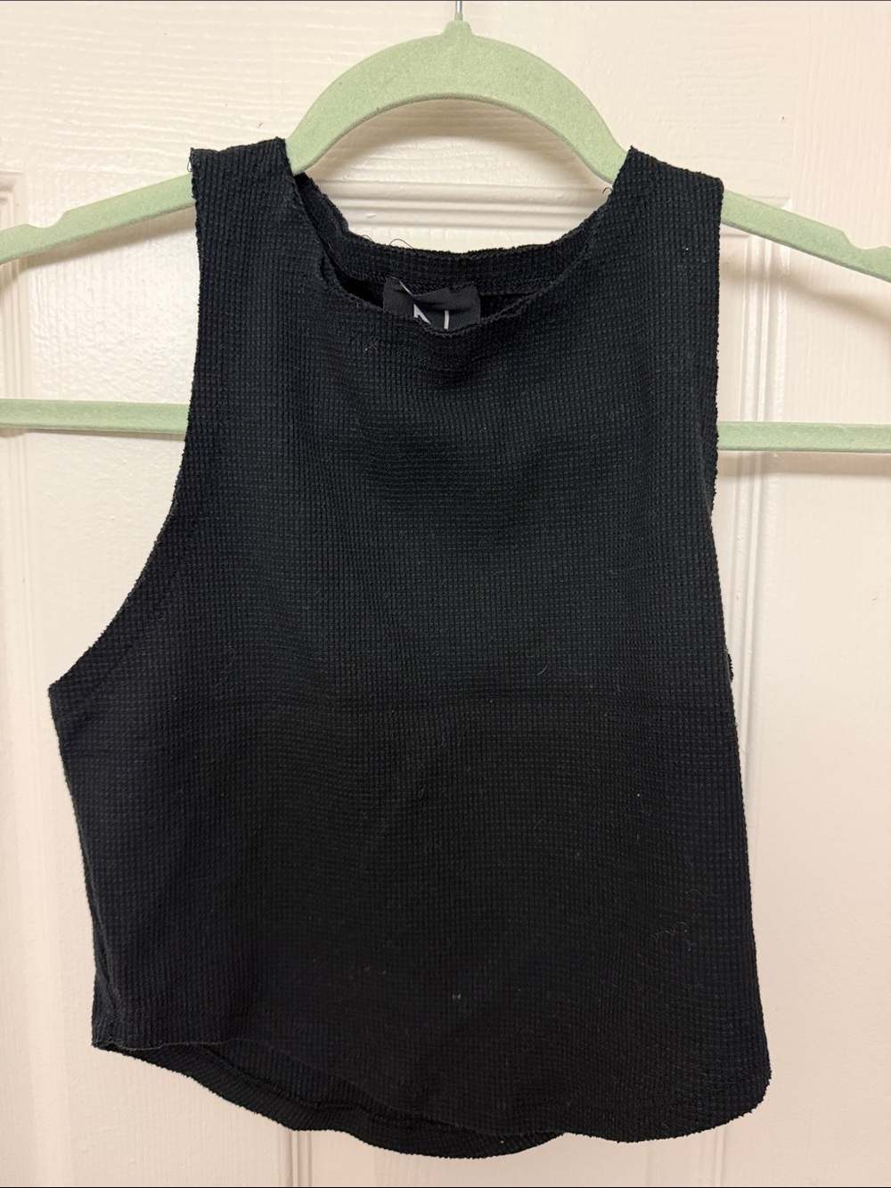 Naked wardrobe Black Sleeveless Crop Tank